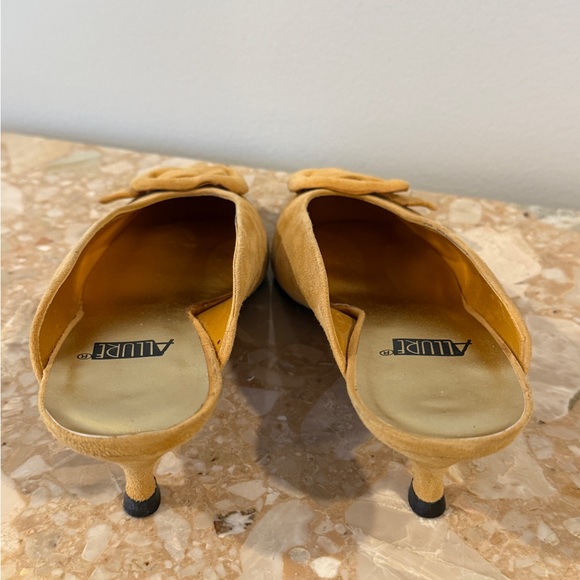 Allure Women's Mustard Suede Mules - Picture 3 of 3